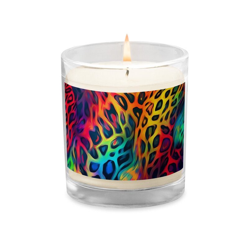 Neon Glass jar soy wax candle