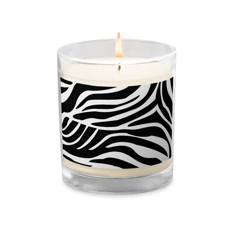 Zebra Glass jar soy wax candle
