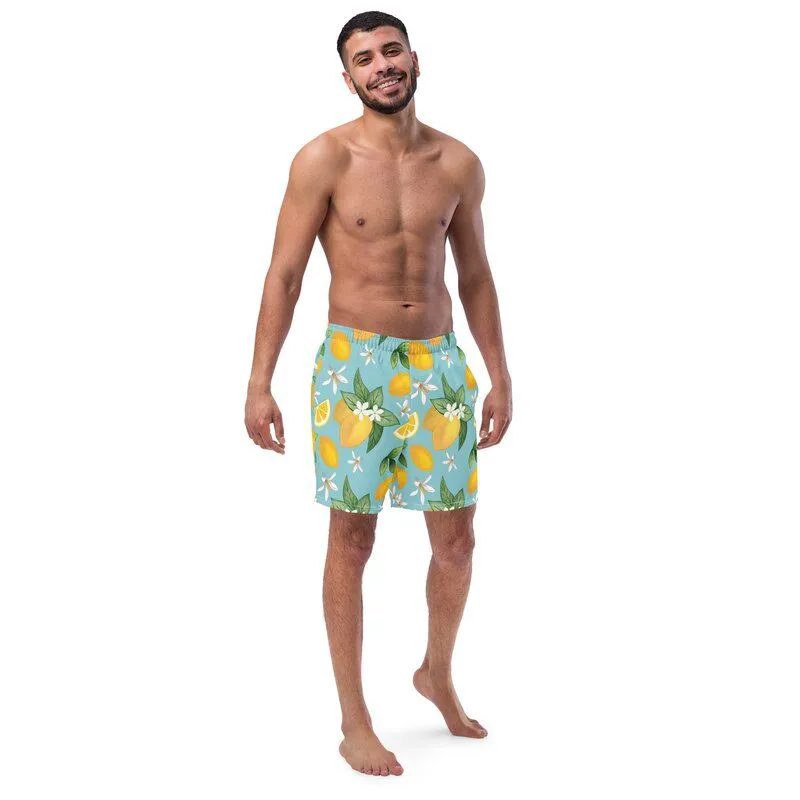 Men Swimwear 2 Zesty Lemon Swim Trunks