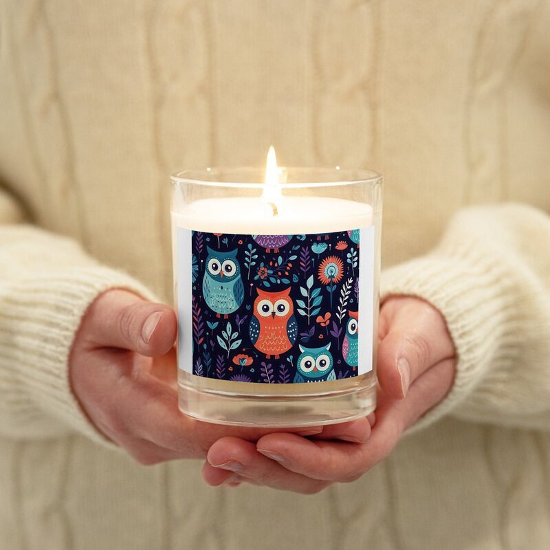 Glass jar soy wax candle