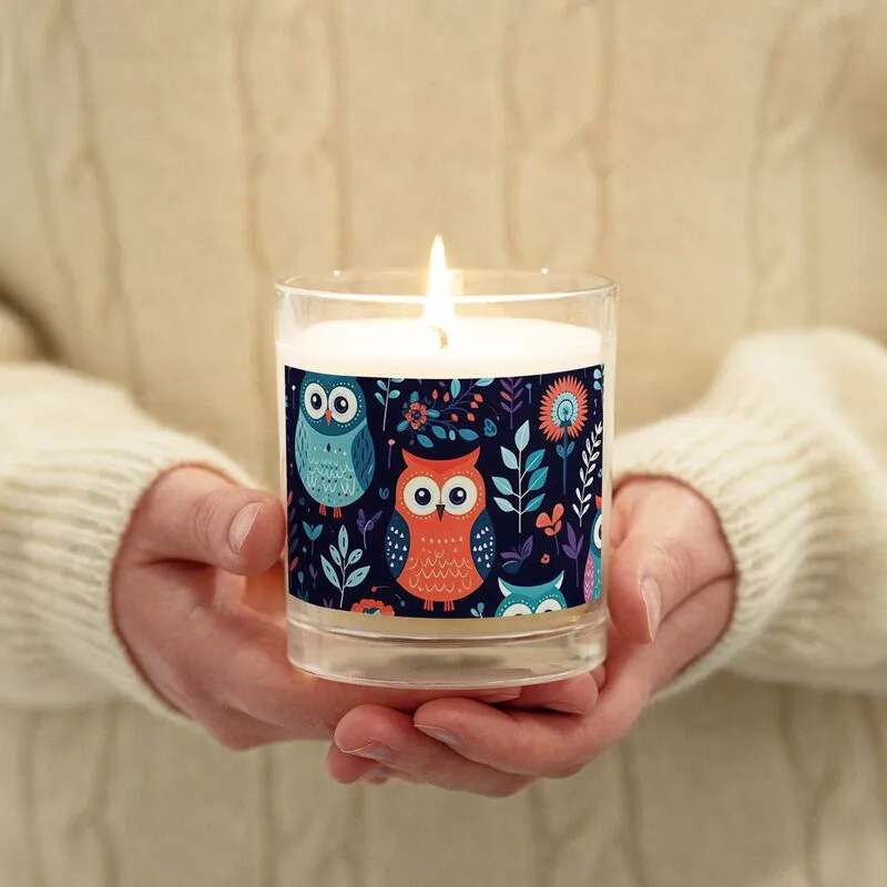 Glass jar soy wax candle