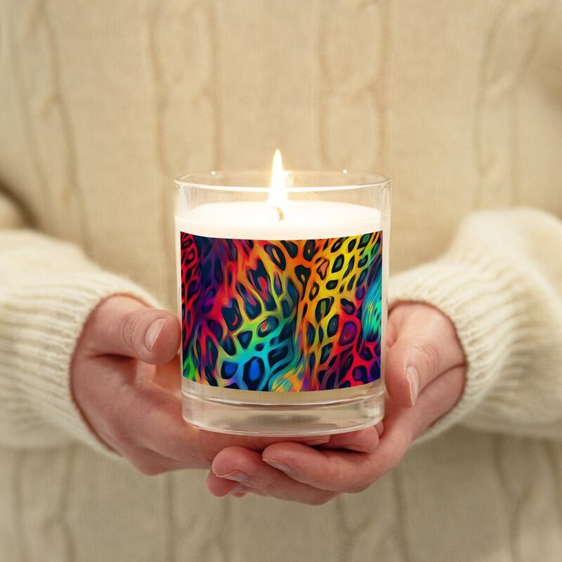 Neon Glass Jar Soy Wax Candle