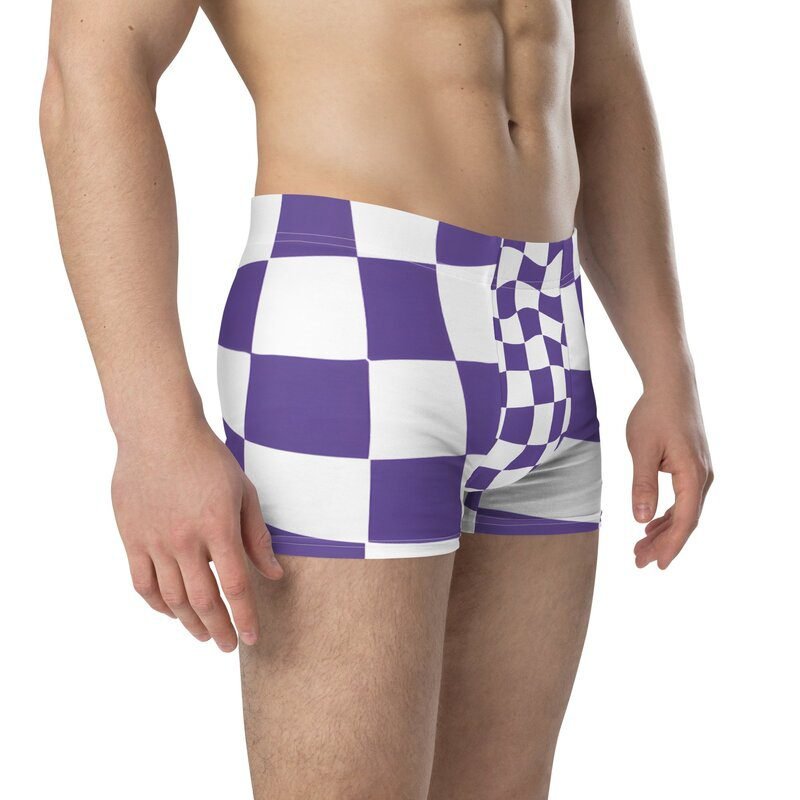 Purple Checked Boxer Briefs