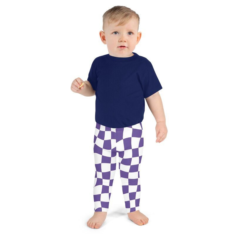 Kid's Purple Checked Leggings