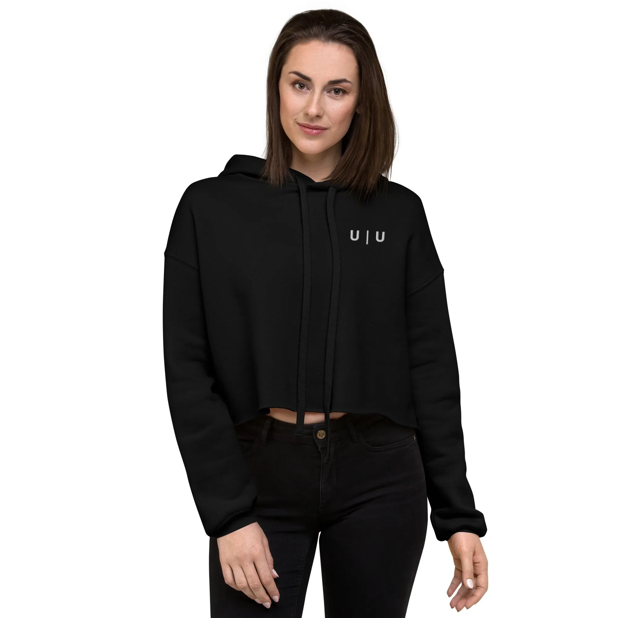 U | U Woman's Embroidered Crop Hoodie 2 U | U Woman's Embroidered Crop Hoodie - Image 2